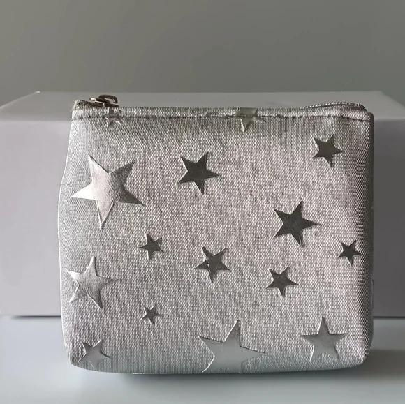 NEW Rocket City Silver Moon & Stars Celestial Themed Zippered Mini Bag - Picture 9 of 9